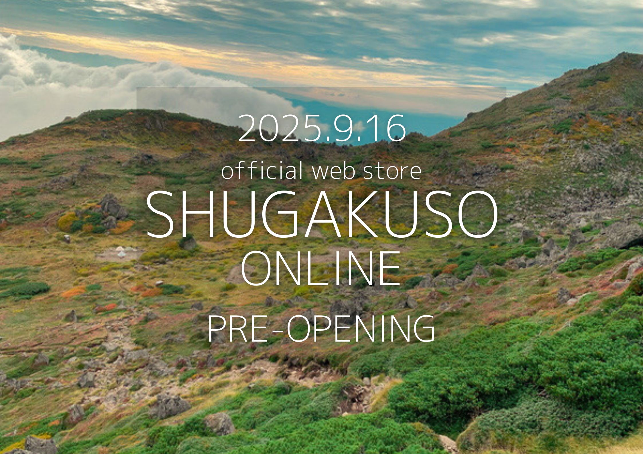 official webshop<br>「SHUGAKUSO ONLINE」PRE-OPENING